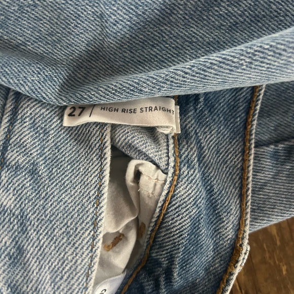 PacSun High Rise Straight Leg Jeans Raw Hem Button Fly Light Wash Size 27 - Picture 8 of 12